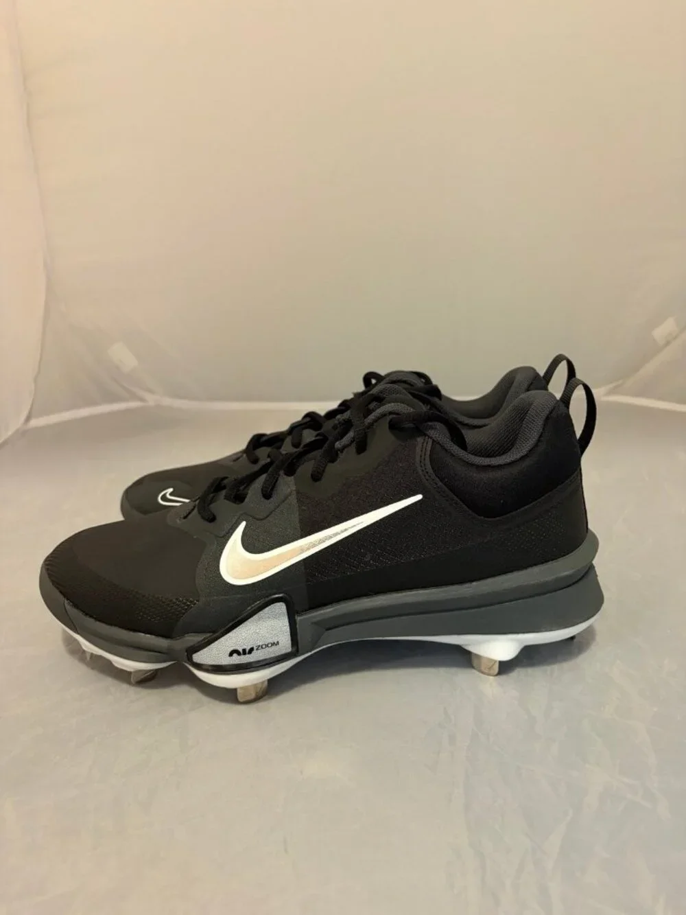 Nike Force Zoom Trout 9 Pro Black metal baseball cleats size 7.5 FB2907 003